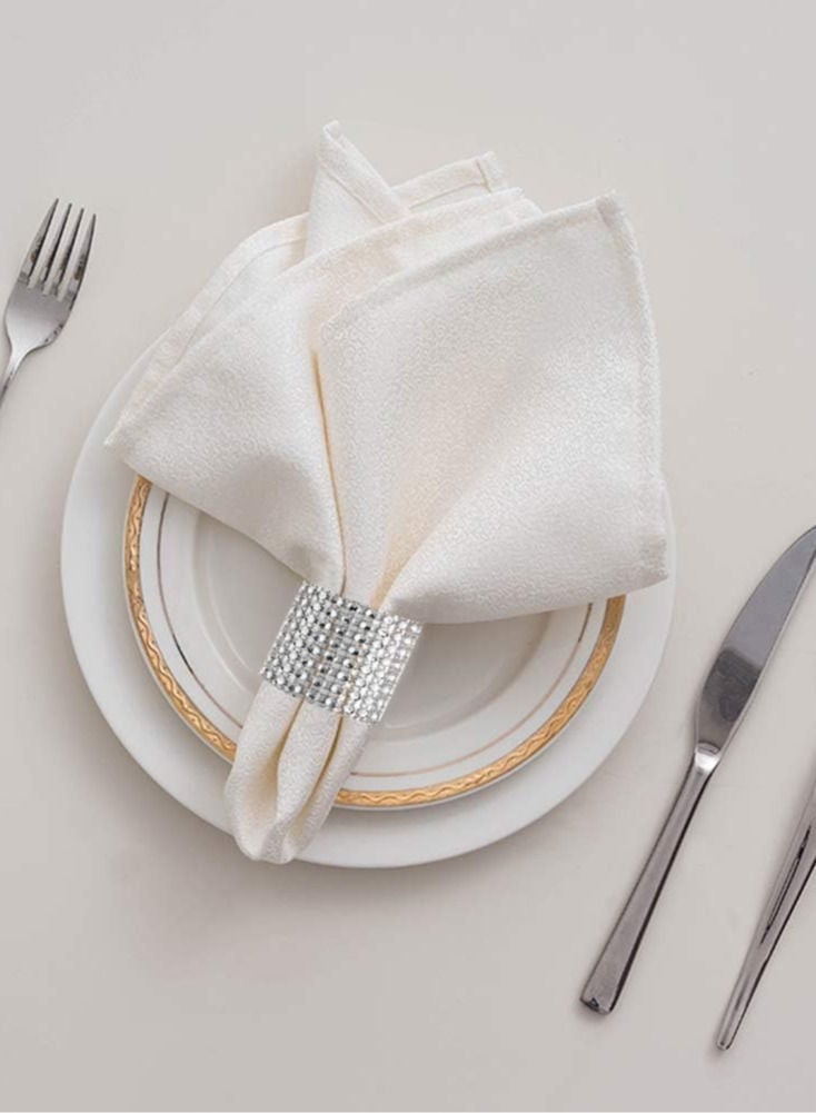 GROWSTEADY 100 pieces Silver Rhinestone Napkin Rings for Banquet Decoration Scene Layout  - Image 3