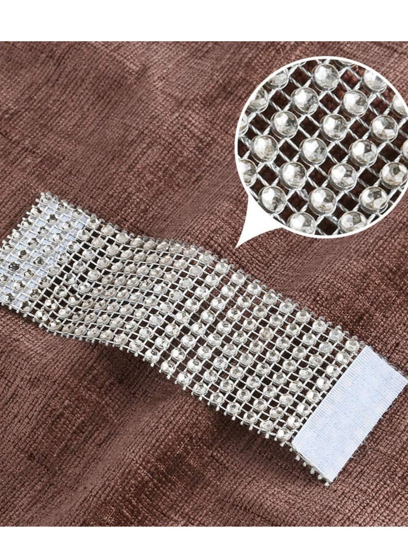 GROWSTEADY 100 pieces Silver Rhinestone Napkin Rings for Banquet Decoration Scene Layout  - Image 2