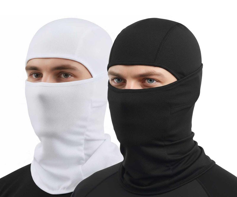 AILONSHAWN Black White Ski Mask Balaclava Shiesty Mask Men Women Winter Face Mask 2 Pack Adult Motorcycle Helmet Full Face Cover Football Snowboard - Image 1