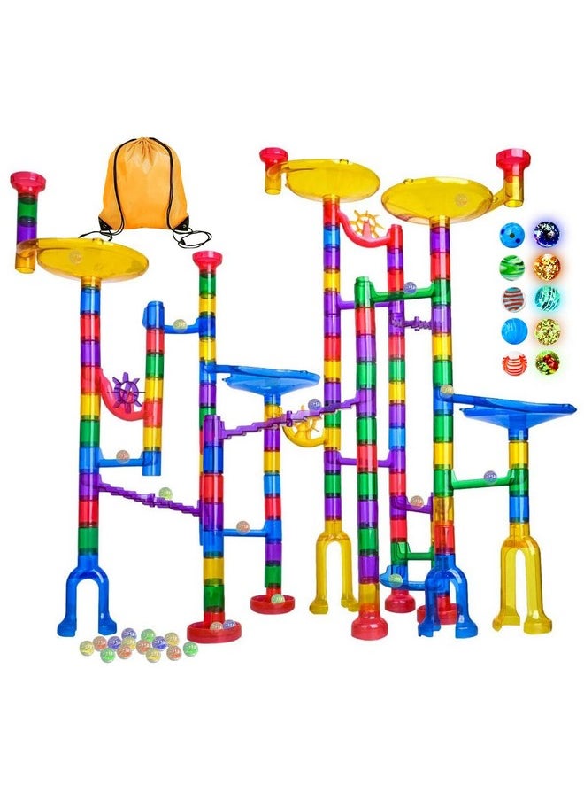 Meland Meland Marble Run - 132Pcs Marble Maze Game Building Toy for Kid, Marble Track Race Set & STEM Learning Toys for Boy Girl Age 3 4 5 6 7 8 9+ (102 Translucent Marbulous Pcs & 30 Glass Marbles)  - Image 1