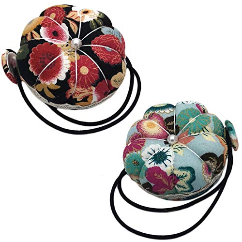 FeiHong 2 Packs Wrist Strap Pin Cushions Sewing Wearable Pincushion Needle Cushion with Elastic Wrist Belt - Image 1
