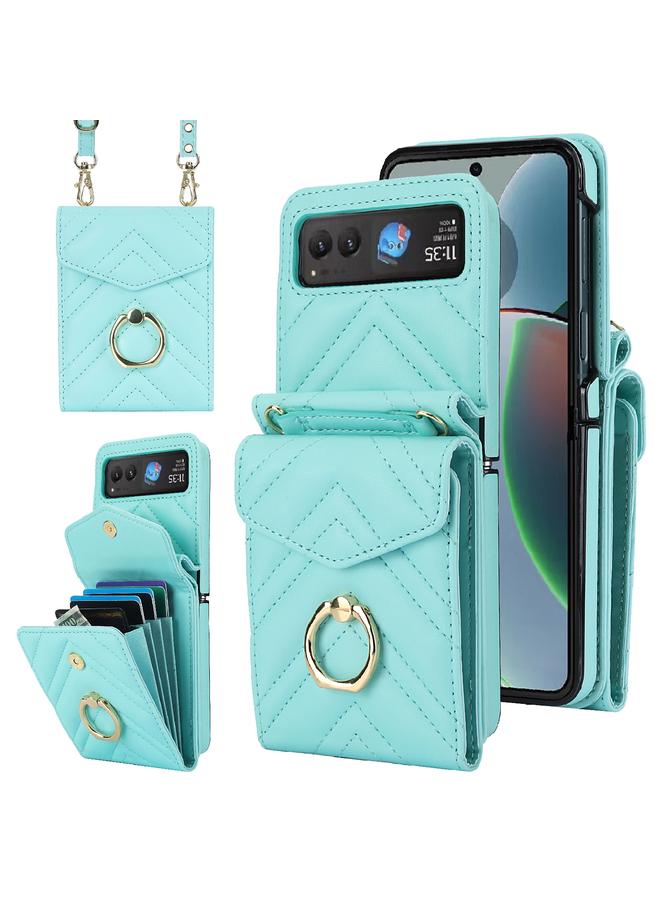 إيروريكس جراب لهاتف Motorola Razr 40 مزود بفتحة بطاقة RFID على شكل حرف V مع حامل حلقي - Image 1