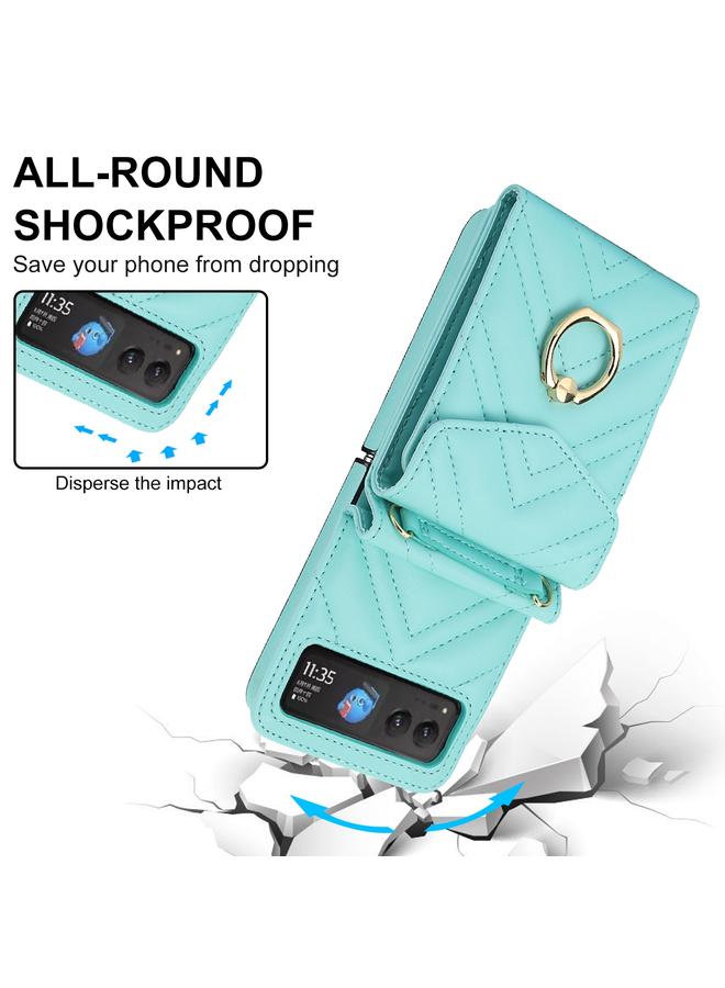 إيروريكس جراب لهاتف Motorola Razr 40 مزود بفتحة بطاقة RFID على شكل حرف V مع حامل حلقي - Image 4