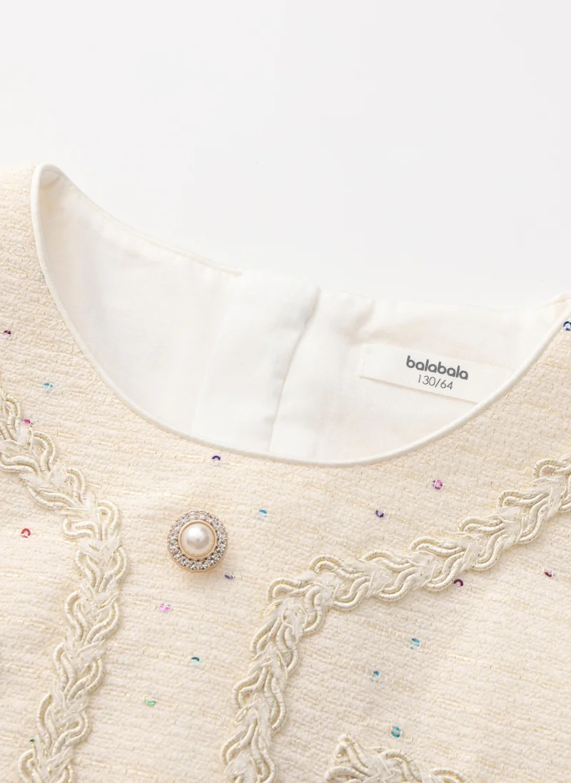 Balabala cream Kids Girls Woven one-piece dress for Women | Best Price UAE