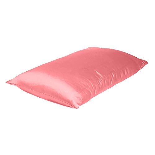 Oussum Satin Silk Pillowcase Pillow Case Covers with Envelop Closure for Hair and Skin Home Bed Decor Set of 2 Pillowcase Free 3 pcs scrunchies (King, Sugar Coral) - Image 5