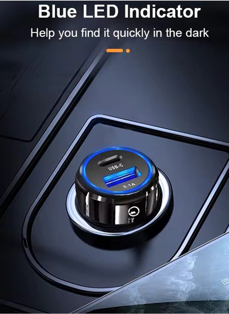 iBRIT 65 Watt Quick Car Charger with (QC 3.0) UAB-A and (PD 20W) USB-C Port, iBRIT IBQKCCHA Car Changer - Black  - Image 3