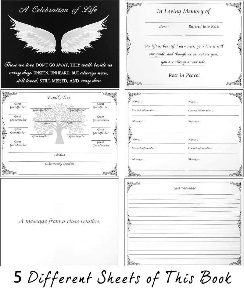 SOITIS Funeral Guest Book for Memorial Service Celebration of Life Guest Book 80 Pages Funeral Sign-in Book - A Celebration of Life - Image 3