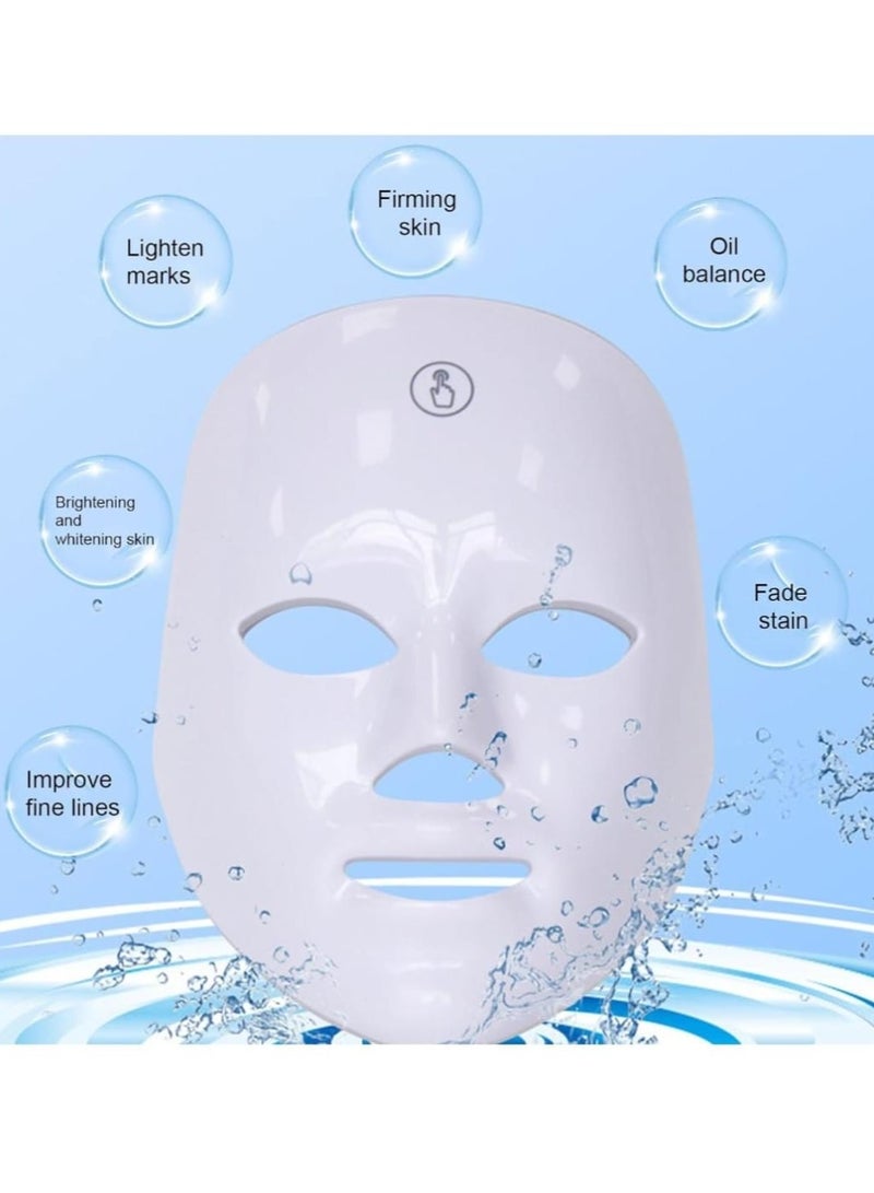 LED Face Mask Light Therapy, LED Facial Skin Care Mask with 7 Color Light Therapy, Photon LED Mask for Acne Reduction Anti Wrinkles - Image 2