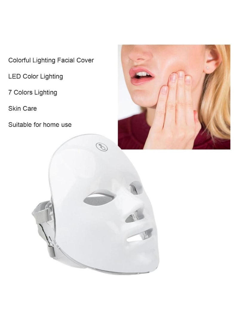 LED Face Mask Light Therapy, LED Facial Skin Care Mask with 7 Color Light Therapy, Photon LED Mask for Acne Reduction Anti Wrinkles - Image 3