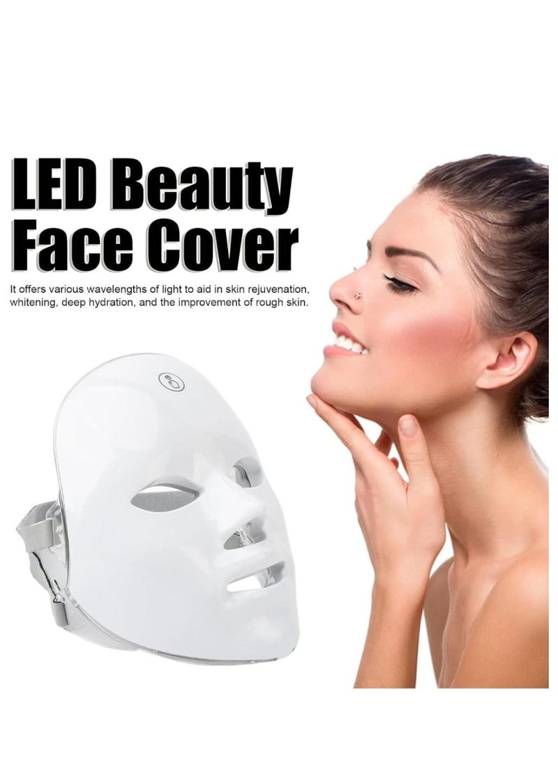 LED Face Mask Light Therapy, LED Facial Skin Care Mask with 7 Color Light Therapy, Photon LED Mask for Acne Reduction Anti Wrinkles - Image 4
