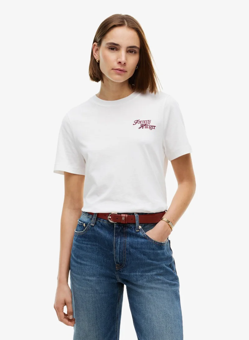 تومي هيلفيغر Logo Jersey Crew Neck T-Shirt