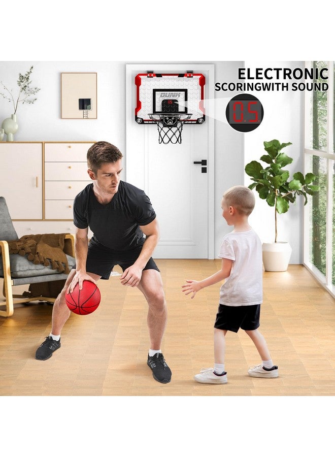 TEMI Basketball Hoop Indoor, Mini Basketball Hoop With 4 Balls & Electronic Scoreboard, Over The Door Basketball Hoop, Basketball Toys For Boys Girls Age 5 6 7 8 9 10 11 12 - Kids & Teens Gift Ideas - Image 4