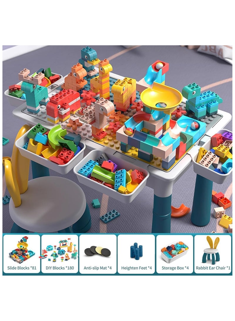 Building Block Table For Kids Activity Table With Adjustable Legs Compatible Bricks Stool And Storage Boxes Ideal For Toddler Play And Learning Perfect For Boys And Girls  - Image 2