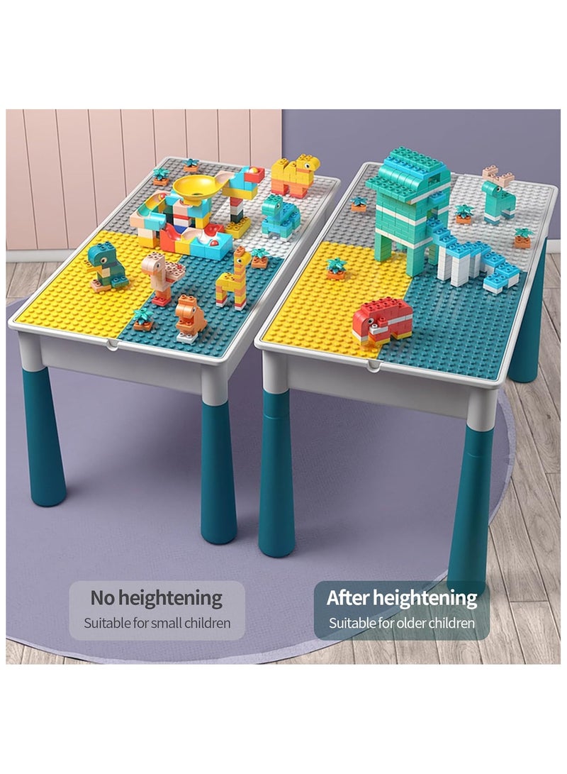 Building Block Table For Kids Activity Table With Adjustable Legs Compatible Bricks Stool And Storage Boxes Ideal For Toddler Play And Learning Perfect For Boys And Girls  - Image 4