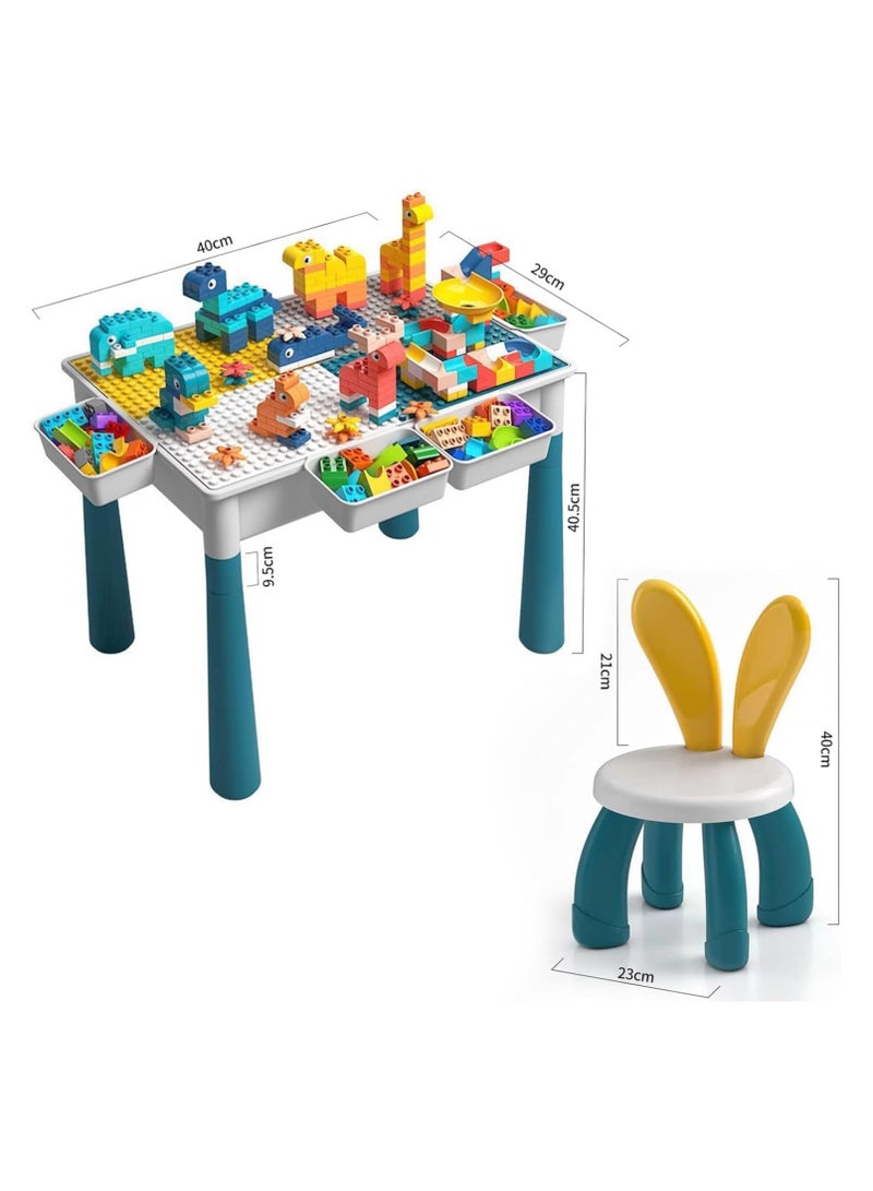 Building Block Table For Kids Activity Table With Adjustable Legs Compatible Bricks Stool And Storage Boxes Ideal For Toddler Play And Learning Perfect For Boys And Girls  - Image 5