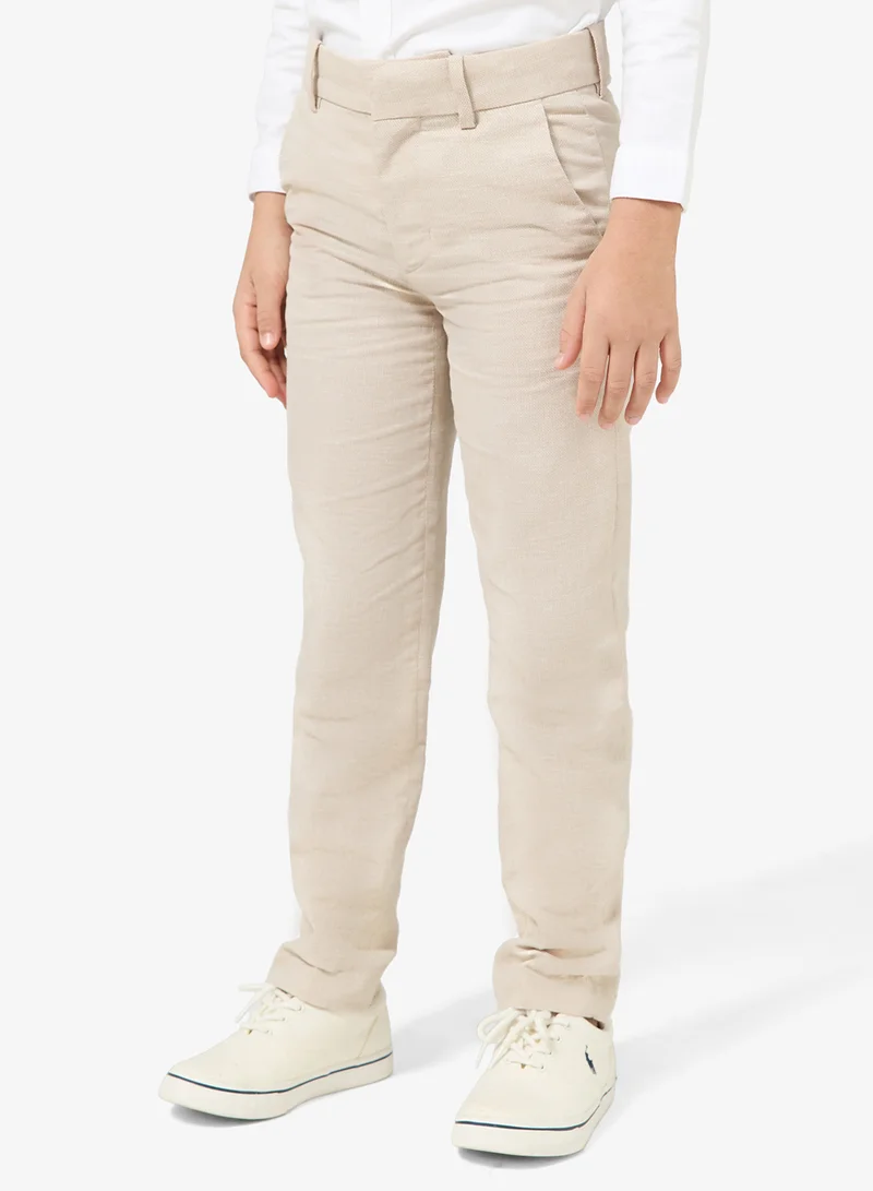 اتش اند ام بنطلون بدلة من مزيج الكتان