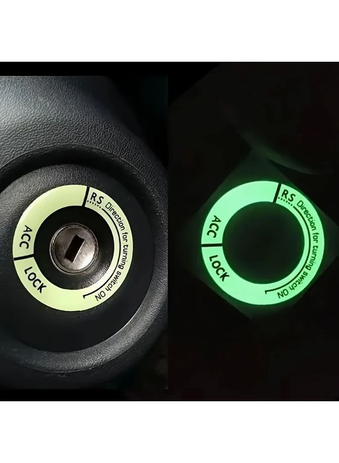 1pc Fluorescent Ignition Key Ring High Quality Durable Design Vinyl Luminous Car Motorcycle Decal Night Visibility Accessory Electric Scooter Drop On Sticker - Image 4