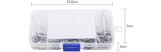 DIY Crafts 120 قطعة 10 حجم حلقة تثبيت E-Clip من الفولاذ المقاوم للصدأ 304 مع صندوق بلاستيكي (120) - Image 2