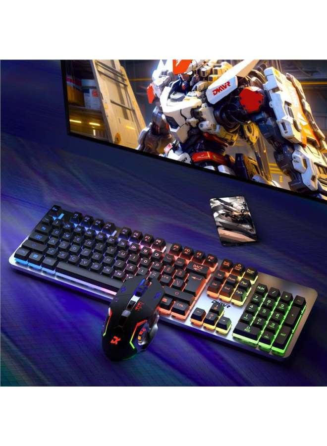 Real Mechanical Feel Keyboard Mouse Suit Game Desktop Computer Notebook Wired Office Dedicated Typing Home