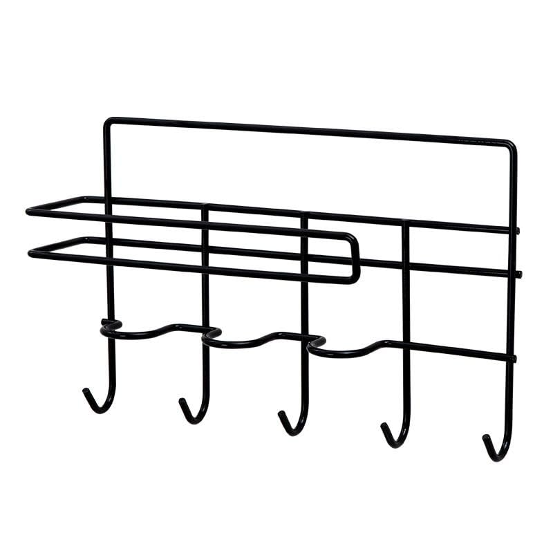 ZURATO Multipurpose Wall Mounted Towel, Tissue roll Holder for Kitchen and Bathroom with 5 Hooks Storage Organizer Rack for Clothes, Keys Spatula Ladle and Accessories Hanging - Image 2