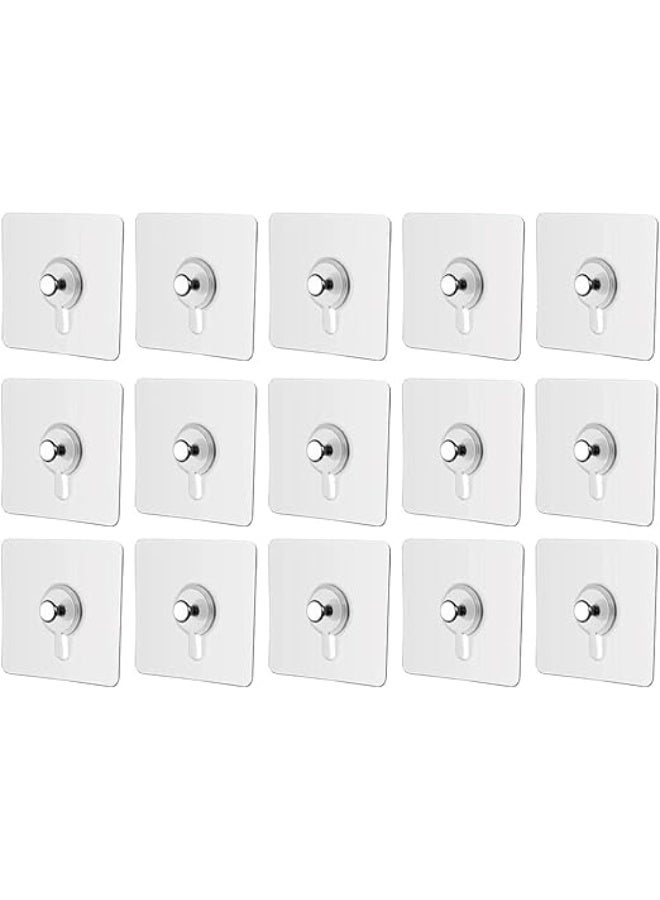 18 Pcs Transparent Adhesive Wall Hooks, Heavy Duty Self-Sticking Hangers, Waterproof & Rustproof - Image 1