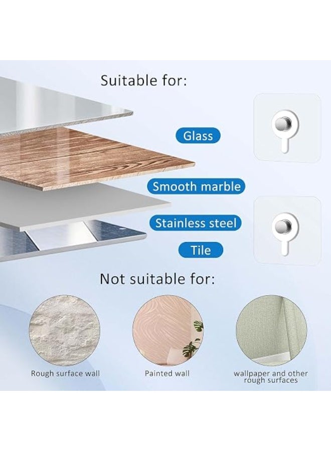 18 Pcs Transparent Adhesive Wall Hooks, Heavy Duty Self-Sticking Hangers, Waterproof & Rustproof - Image 2