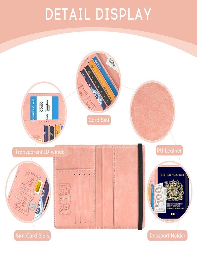 ILIYAH Passport Cover Passport Holder for Travel Passport Case RFID Blocking Travel Accessories Card Holder Wallet Unisex Travel Gifts, Pink, Minimalist - Image 4
