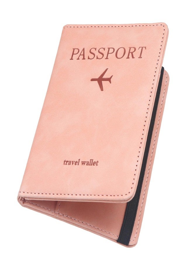 ILIYAH Passport Cover Passport Holder for Travel Passport Case RFID Blocking Travel Accessories Card Holder Wallet Unisex Travel Gifts, Pink, Minimalist - Image 1