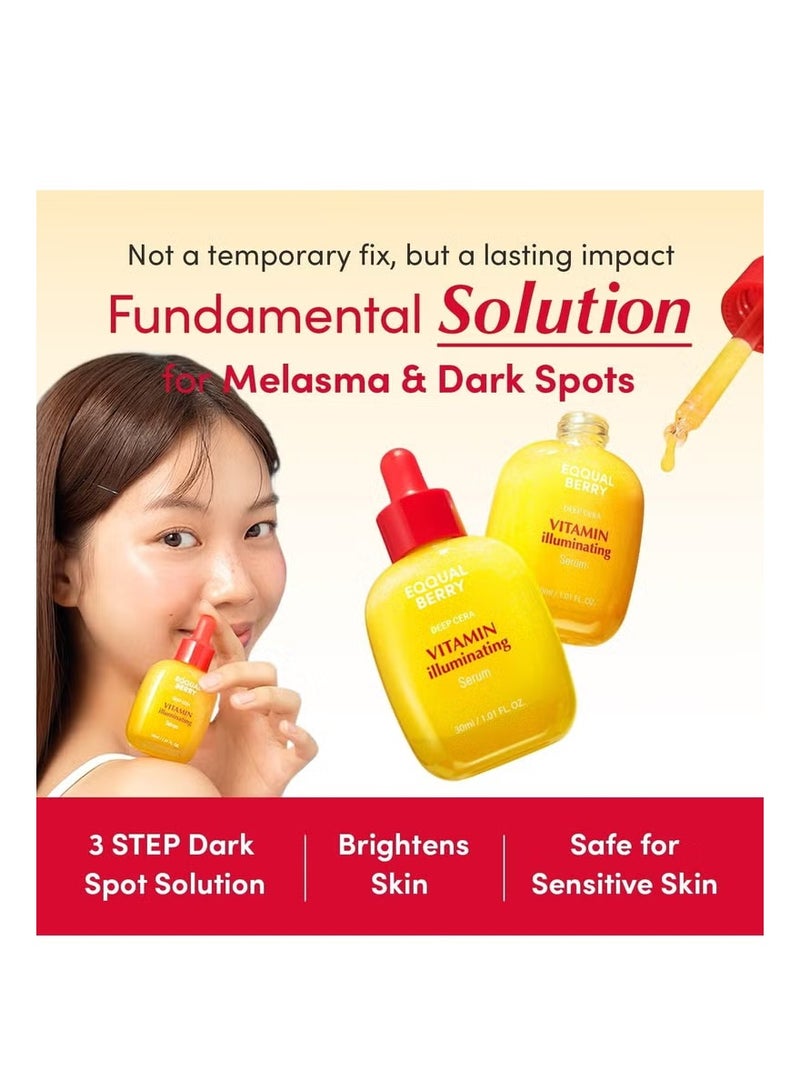 إيكوالبيري سيروم EQQUALBERRY Deep Cera Vitamin لتفتيح وترطيب البشرة – مستحضرات كورية للعناية بالبشرة تحتوي على أيسيرولا، نياسيناميد، حمض الترانيكساميك والسيراميد، 30 مل - Image 3