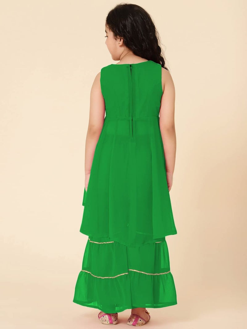 A.T.U.N. (ALL THINGS UBER NICE) Girls Ethnic Indo-Western Embroidered Sharara Set - Image 5
