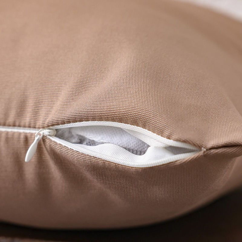 DANUBE HOME Toss Pillow With Zipper Without Piping 45X45Cm - Solid Brown, Sleek Zippered Toss Pillow, 100% Polyester Fabric, For Outdoor Sofas And Balcony Chairs - Image 2