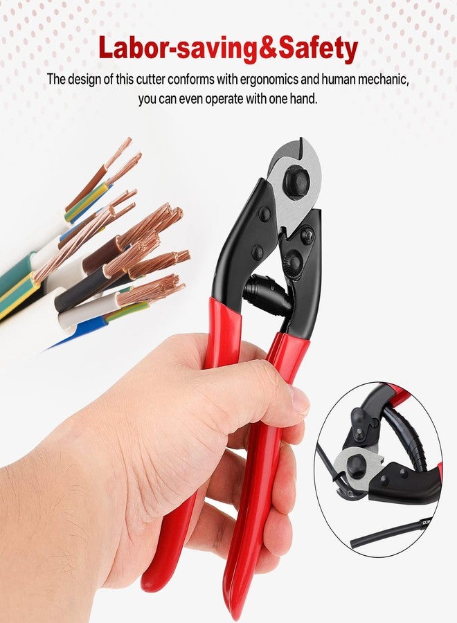 MEINV Bike Cable Cutter, Heavy Duty Stainless Steel Cable Cutter, Wire Rope for Deck Stair Railing Strong Thick Seal Metal Fencing Bicycle Bike Brake Cutter With 10 Pcs Ferules CR12, CT1 - Image 4