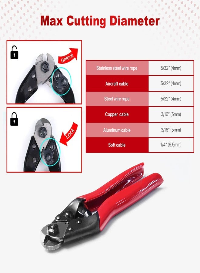 MEINV Bike Cable Cutter, Heavy Duty Stainless Steel Cable Cutter, Wire Rope for Deck Stair Railing Strong Thick Seal Metal Fencing Bicycle Bike Brake Cutter With 10 Pcs Ferules CR12, CT1 - Image 5