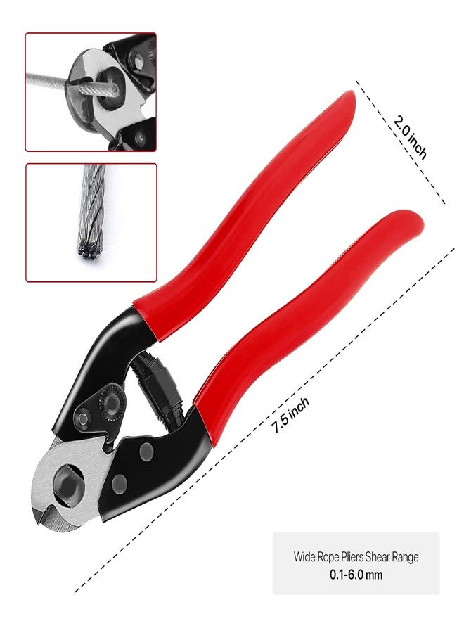 MEINV Bike Cable Cutter, Heavy Duty Stainless Steel Cable Cutter, Wire Rope for Deck Stair Railing Strong Thick Seal Metal Fencing Bicycle Bike Brake Cutter With 10 Pcs Ferules CR12, CT1 - Image 2