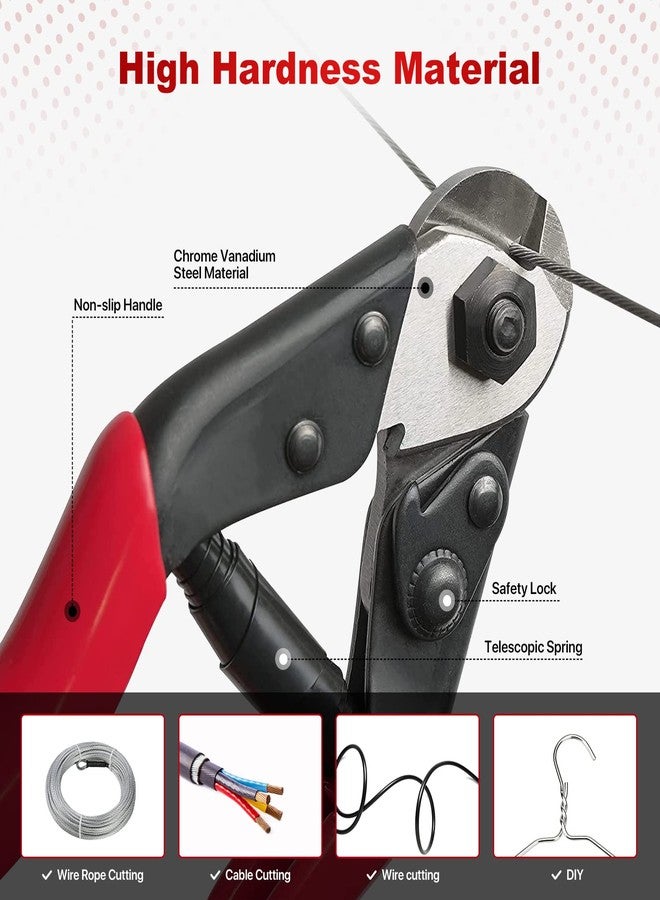 MEINV Bike Cable Cutter, Heavy Duty Stainless Steel Cable Cutter, Wire Rope for Deck Stair Railing Strong Thick Seal Metal Fencing Bicycle Bike Brake Cutter With 10 Pcs Ferules CR12, CT1 - Image 3