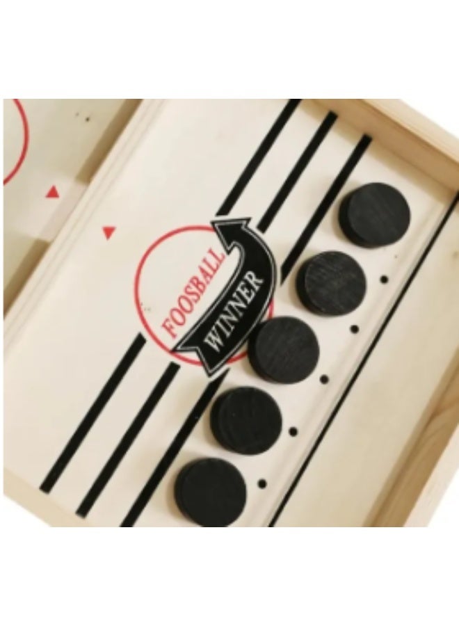 Large Sling Puck Game Wooden Fast Hockey Board – 2 Player Fast-Paced Slingshot Game, Foosball Winner Table, Interactive Family Party Game for Kids & Adults - Image 2