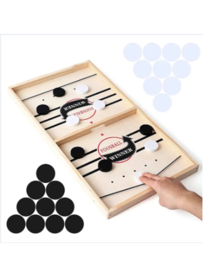 Large Sling Puck Game Wooden Fast Hockey Board – 2 Player Fast-Paced Slingshot Game, Foosball Winner Table, Interactive Family Party Game for Kids & Adults - Image 1