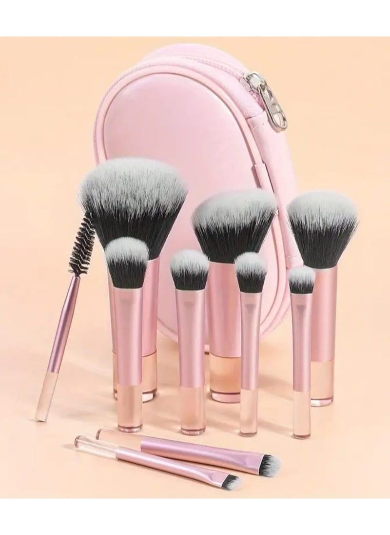 BOLREUS 10-Piece Classic Multifunctional Makeup Brushes Set With Cosmetic Bag, Synthetic Bristles For Foundation, Powder, Blush, Eye Shadow Application, Portable For Travel  - Image 3