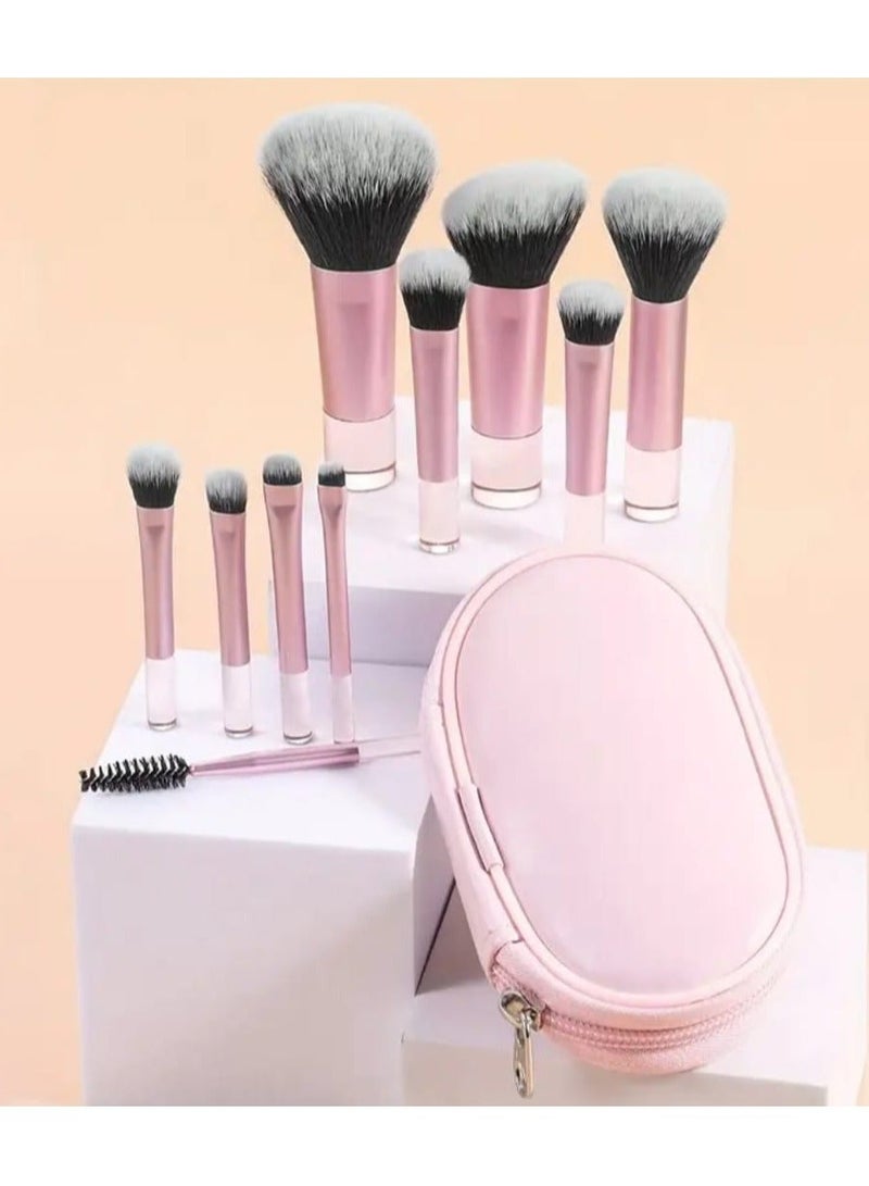 BOLREUS 10-Piece Classic Multifunctional Makeup Brushes Set With Cosmetic Bag, Synthetic Bristles For Foundation, Powder, Blush, Eye Shadow Application, Portable For Travel - Image 5