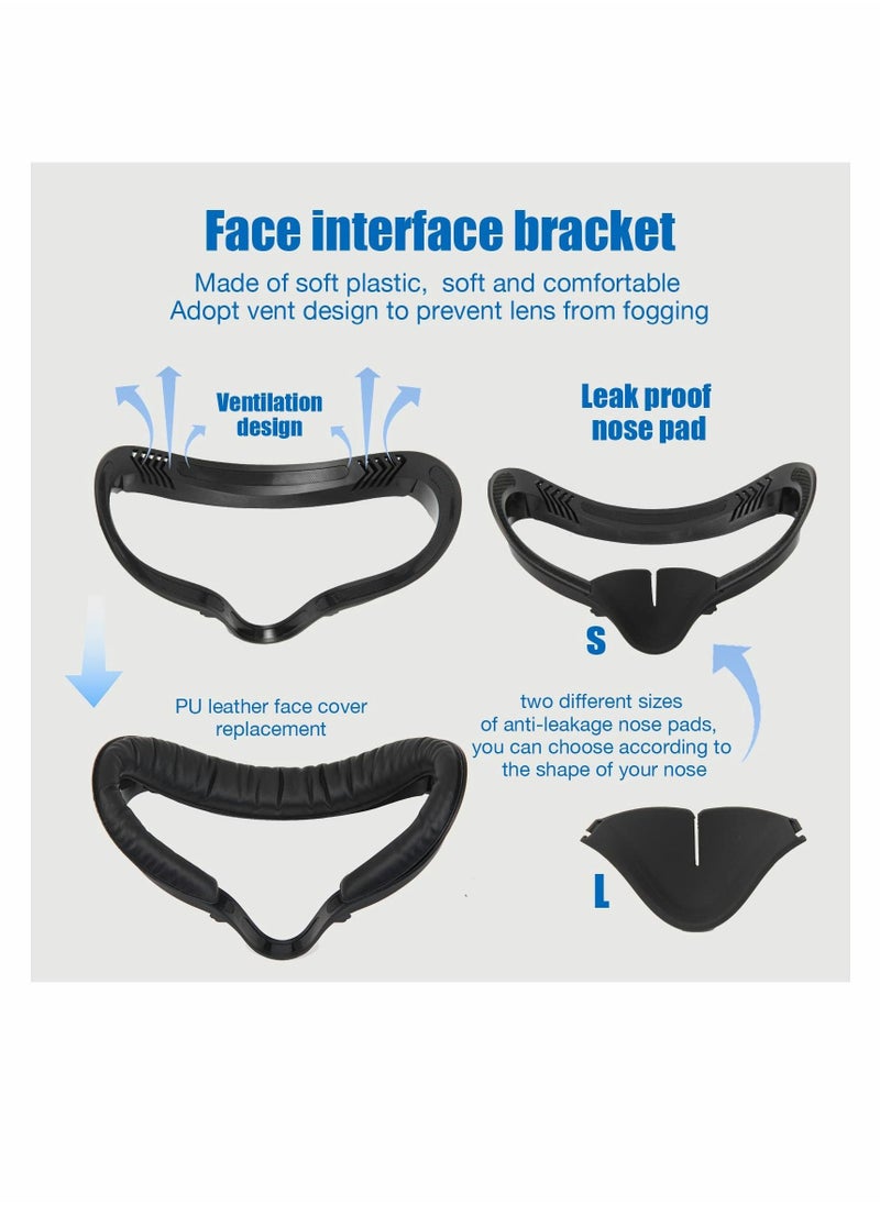 Generic Comfortable and Stretchy VR Facial Vent Soft Interface Bracket with Anti-Leakage Light PU Leather Foam Face Replacement Pads Custom Comfort 6-in-1 Accessories for Oculus Quest 2  - Image 3