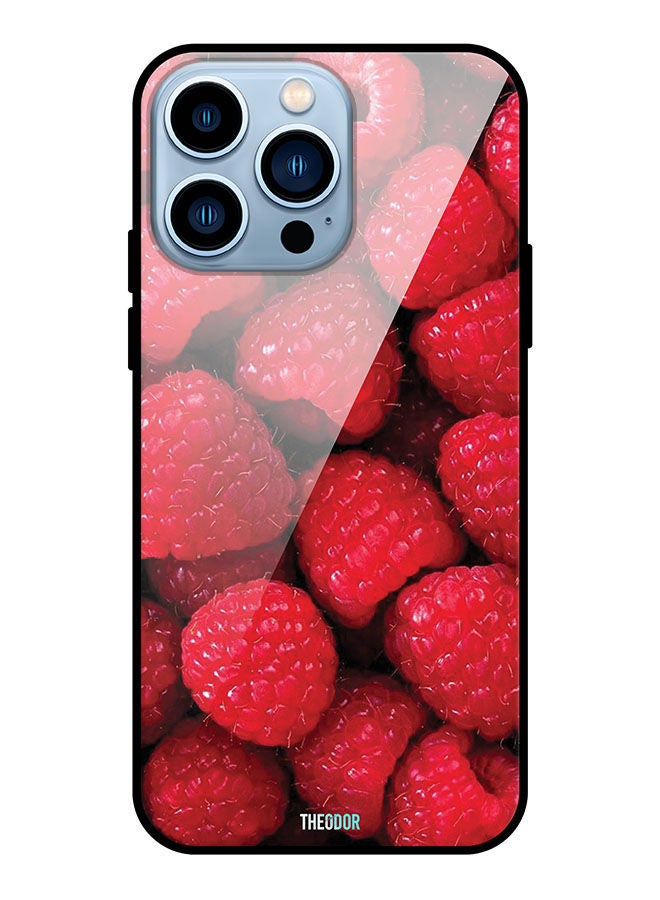 Theodor Protective Tempered Glass Case Cover For Apple iPhone 13 Pro Raspberries - Image 1