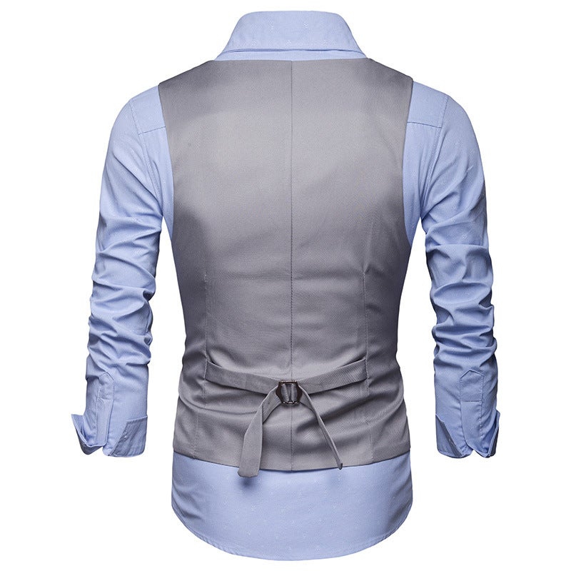 New Casual Men'S Fashion Men'S Suit Vest Plaid British Style Single-Breasted Vest For Men - Image 4