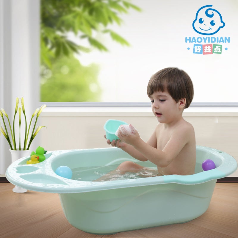 Haoyidian Large Baby Bathtub Children'S Bath Basin Baby Bath Tub Bath Basin Sitz Bath Bed Combination - Image 4
