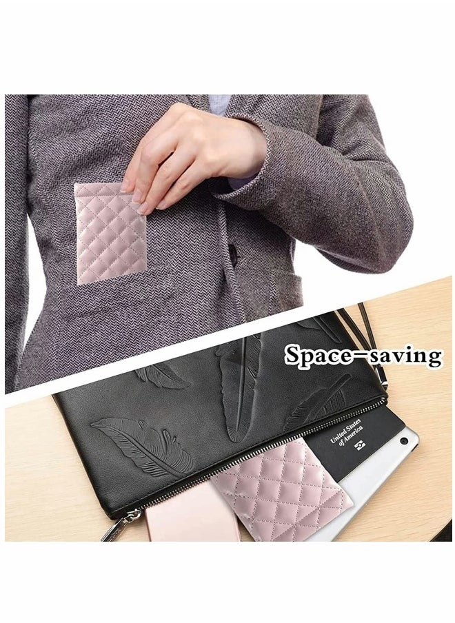 Generic Glasses Case Squeeze Top Sunglasses Pouch Portable Soft PU Leather Eyeglass Holder (2 Pack)  - Image 5