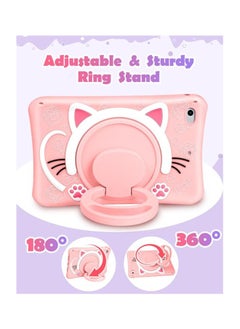 OCTOBER for iPad Mini 4/5 Case 7.9 Inch Girls Cute Cat Kawaii Cover Girly 3D Cartoon Women Kitten with Rotating Handle Stand u0026 Strap Soft Silicone Funda for Apple iPad Mini 5th/4th Gen Cases  - Image 4