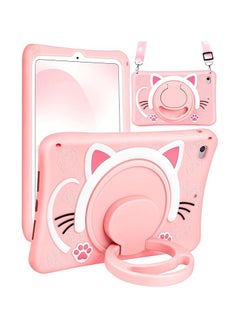 OCTOBER for iPad Mini 4/5 Case 7.9 Inch Girls Cute Cat Kawaii Cover Girly 3D Cartoon Women Kitten with Rotating Handle Stand u0026 Strap Soft Silicone Funda for Apple iPad Mini 5th/4th Gen Cases  - Image 1