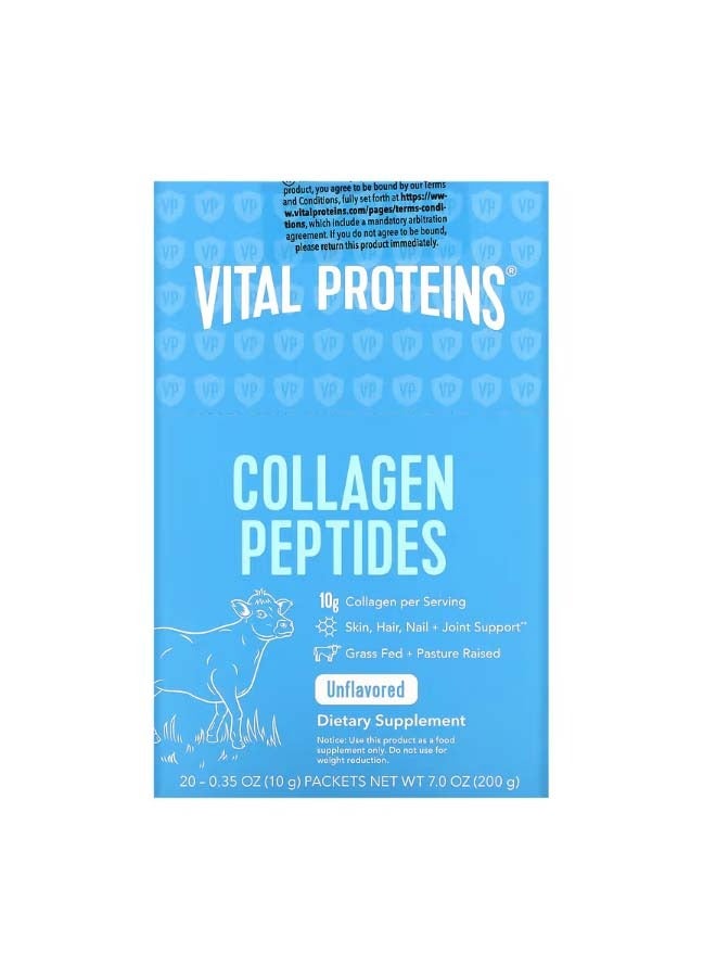 فيتال بروتينز Collagen Peptides Unflavored 20 Packets 0.35 oz 10 g Each - Image 2