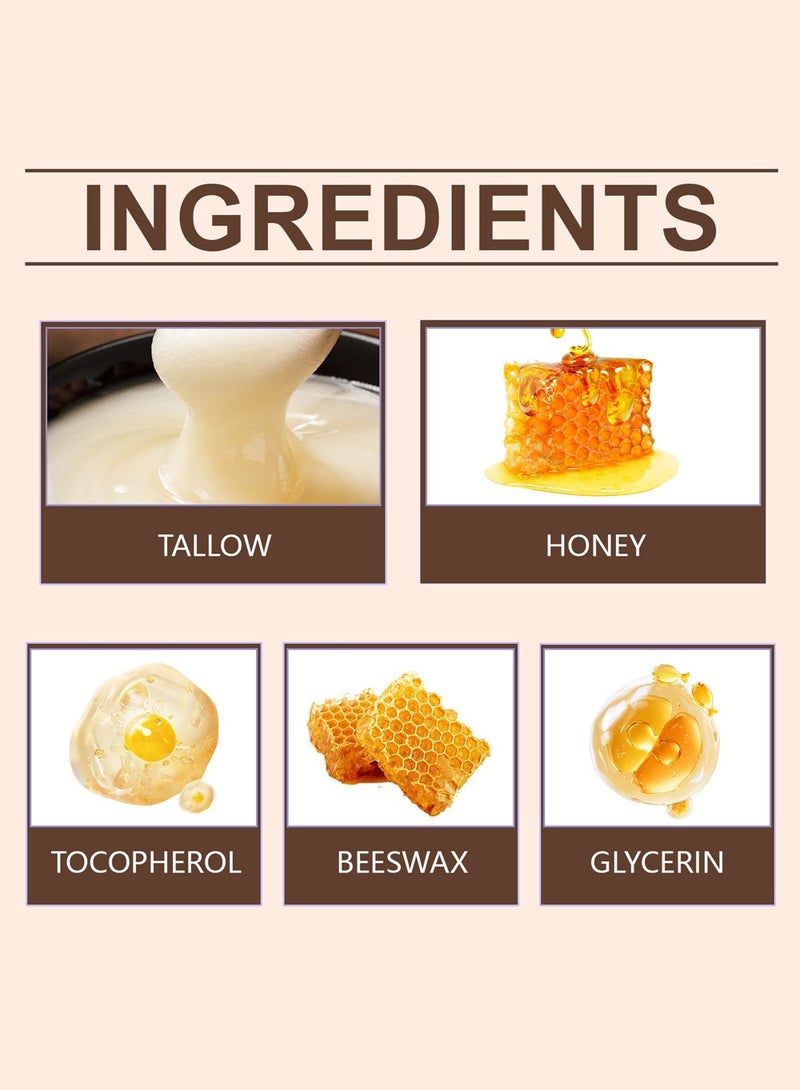 وودسليب بلسم شحم البقر والعسل - شحم البقر للبشرة مع شحم البقر وشمع العسل والعسل، مرطب ومُعتني ومضاد للشيخوخة، كريم وجه من شحم البقر الذي يتغذى على العشب (2 أونصة) - Image 3