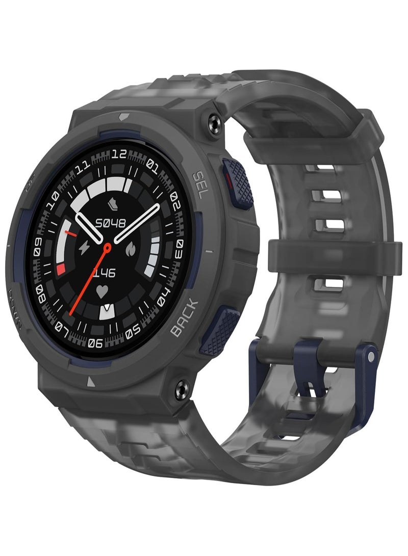 Amazfit Active Edge Smart Watch – Rugged Fitness Tracker with 24-Day Battery, 10ATM Waterproof, Health & Workout Monitoring – Grey - Image 1