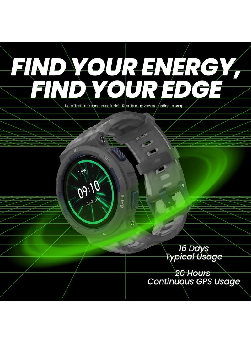 Amazfit Active Edge Smart Watch – Rugged Fitness Tracker with 24-Day Battery, 10ATM Waterproof, Health & Workout Monitoring – Grey - Image 2